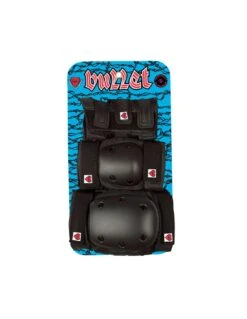 Ginocchiere + Gomitiere + Polsiere Bambino BULLET Junior Set Skateboard Black Taglia Unica