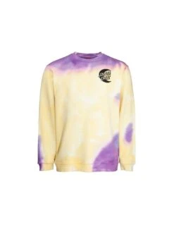 Felpa SANTA CRUZ Moon Dot Crew Yellow Purple Fold Die