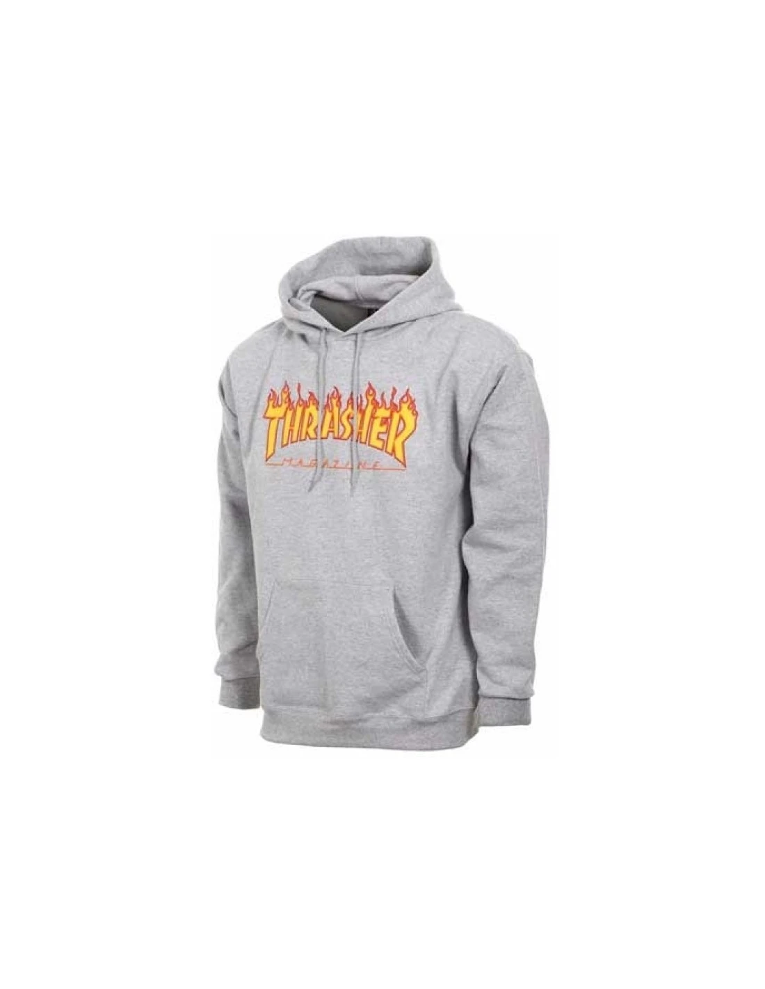 Felpa THRASHER Cappuccio Logo Flame Grigio 1 Felpa THRASHER Cappuccio Logo Flame Grigio