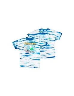 Maglietta T-shirt RIPNDIP Hang 10 Tee Blue & White Stripes Dye