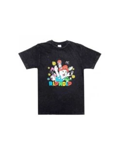Maglietta T-shirt RIPNDIP Nermio Black Mineral Wash