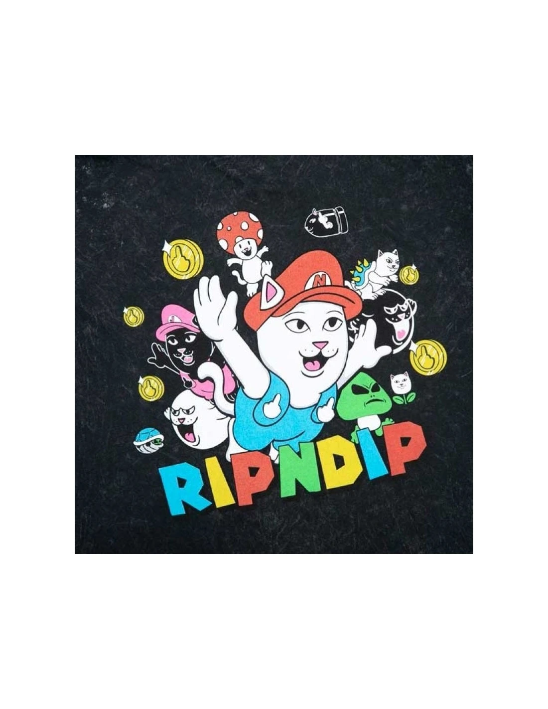 Maglietta T-shirt RIPNDIP Nermio Black Mineral Wash 2 Maglietta T-shirt RIPNDIP Nermio Black Mineral Wash - immagine 2
