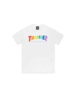 Maglietta T-Shirt THRASHER Magazine Rainbow White