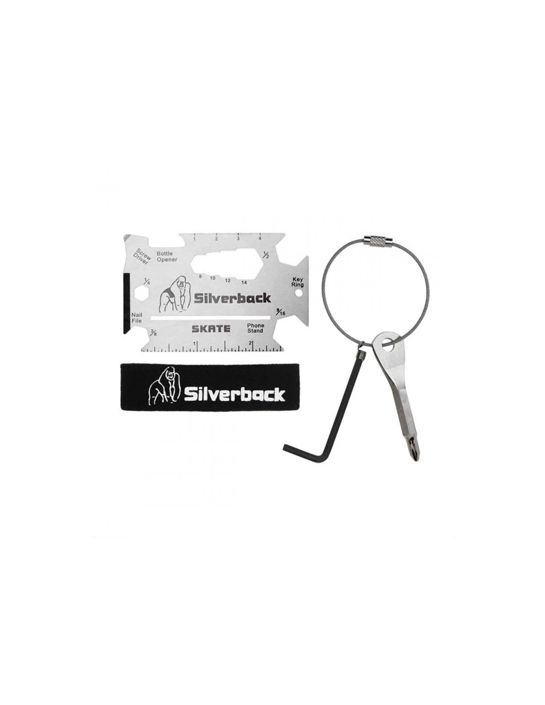 SILVERBACK Skateboard Card Tool Chiave Multifuzione Per Skateboard 1 SILVERBACK Skateboard Card Tool Chiave Multifuzione Per Skateboard